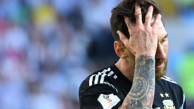 It just wasn’t Lionel Messi’s day. Picture: AFP.