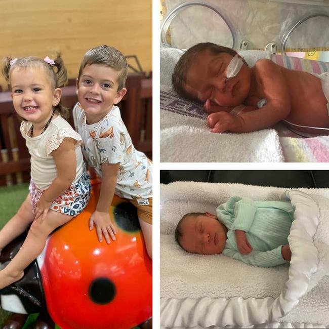 After nine years of trying to conceive and seven years of IVF, Crystal Edwards became a mum to Koby and Alice. Picture: Crystal Edwards.