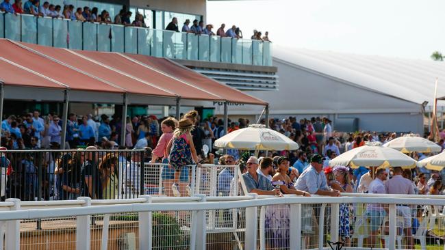 About 5600 punters attended Darwin Cup Day at the turf club on Monday. Picture: Glenn Campbell