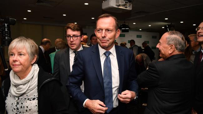 Former prime minister Tony Abbott after giving a speech on the state of the Australian political landscape last Saturday. Picture: AAP