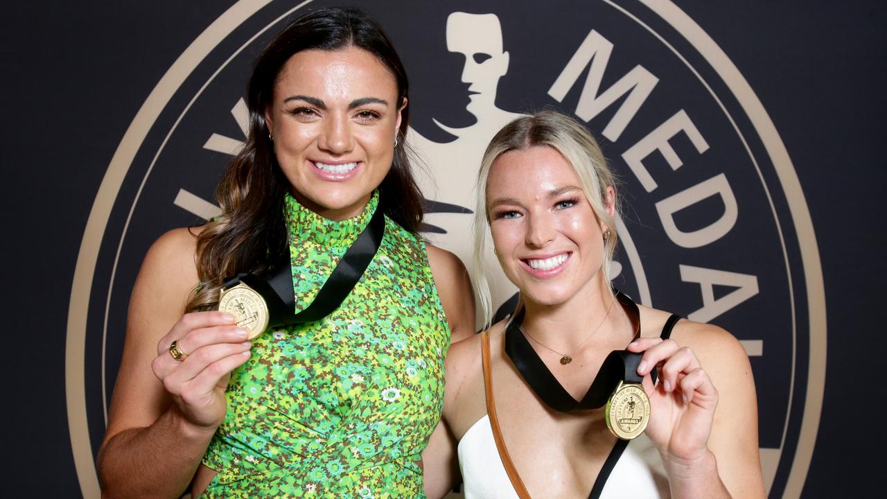 Millie Boyle and Emma Tonegato were joint winners of last season’s Dally M Medal. Picture: Steve Pohlner