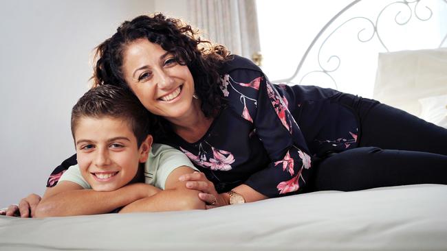 Mum Natalie Ravi-Pinto is glad she had her son Julian has had his snoring treated. Picture: Nicki Connolly