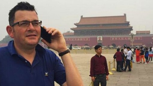 Daniel Andrews in Tiananmen Square, China. Picture: Twitter