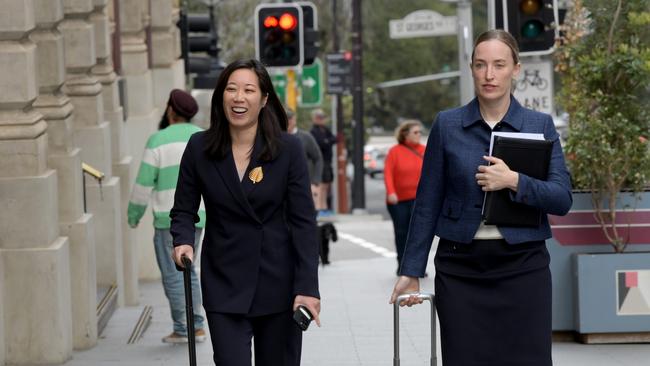 Brittany Higgins’ lawyers, Rachael Young and Kate Pedersen arrive at the WA Supreme Court. Picture: NewsWire / Sharon Smith