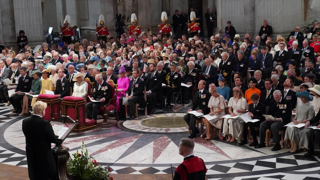 The Fab Four were kept well apart. To the left, Kate and Prince William with Prince Charles and Camilla. To the right, Prince Harry and Meghan Markle.