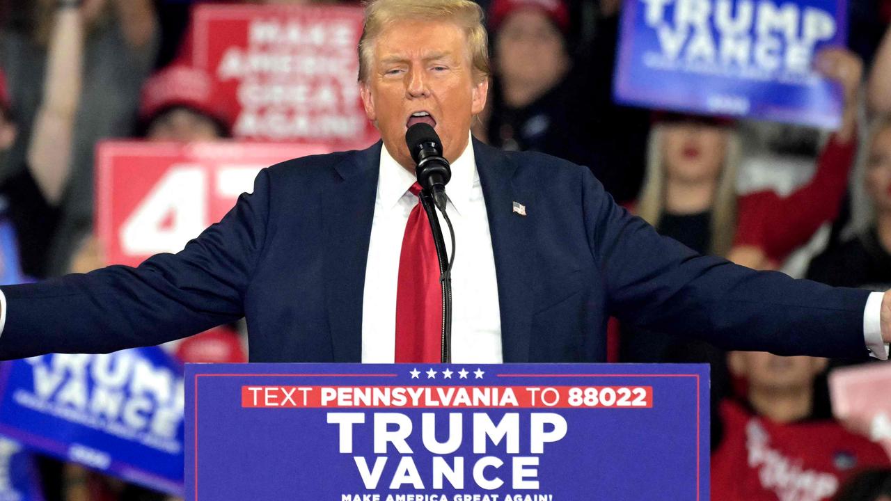 Donald Trump in Pennsylvania today. Picture: Jim Watson/AFP