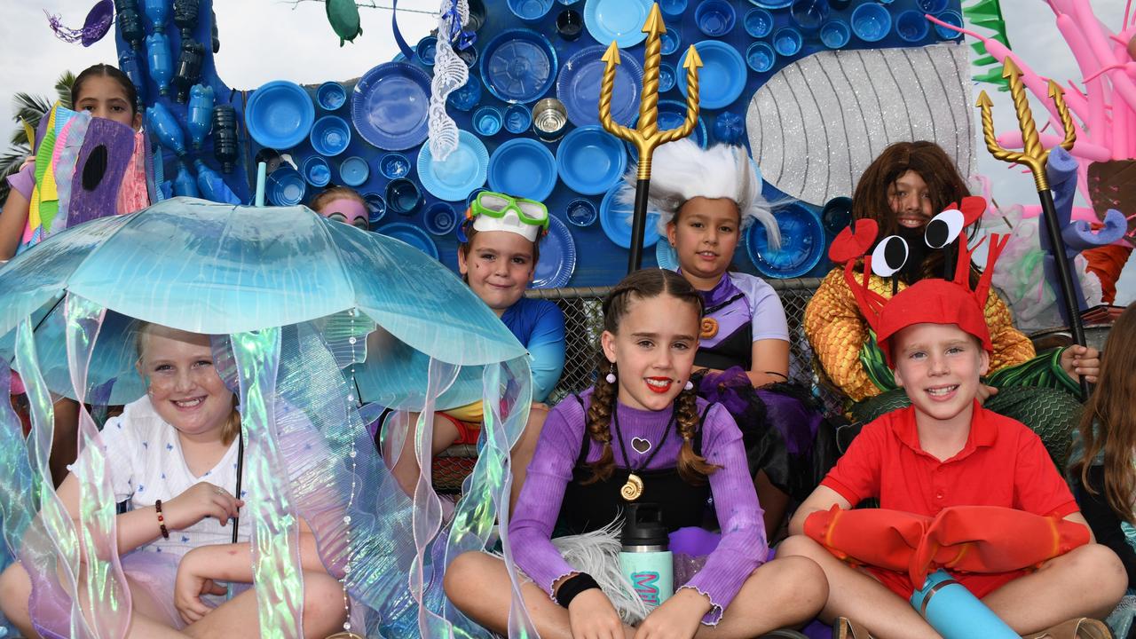 Our Lady of Lourdes Primary School Ingham. Photographs from the Maraka Festival Street Parade around the Ingham central business district on Saturday. In an ‘Under the Sea’-themed celebration of all things Hinchinbrook, school students, community organisations, emergency responders and contestants vying for the prized Queen and Princess titles paraded around Rotary Park in the centre of the town. Picture: Cameron Bates