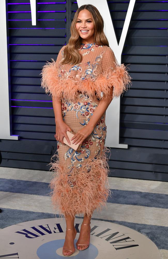 Chrissy Teigen attends the 2019 Vanity Fair Oscar Party hosted by Radhika Jones at Wallis Annenberg Center for the Performing Arts on February 24, 2019 in Beverly Hills, California. (Photo by Dia Dipasupil/Getty Images)