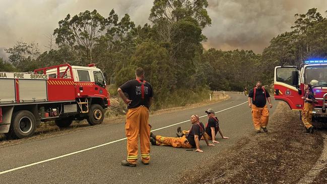 North West strike team at Zeehan on February 13th.  Picture: North Motton Fire Brigade