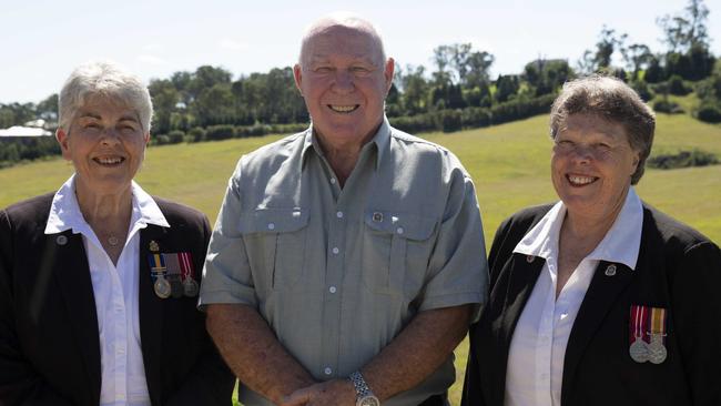 The Edwards siblings, who lived together in a Picton Lifecare home, have kept their forefather’s medals. L to R: Barbara Edwards, Andrew Edwards, Louise McGilvray.