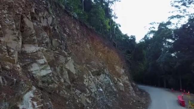 The Gold Coast-Springbrook Road is proving “extremely challenging” to repair after Cyclone Debbie flooding. Picture: Supplied, Department of Transport and Main Roads.