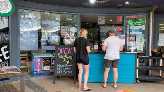 Businesses on Stradbroke Island are operating at half capacity with most offering takeaway only.