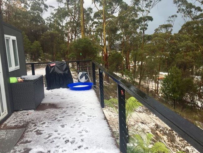 Hail at Orford. Picture: MELANIE ROTTIER