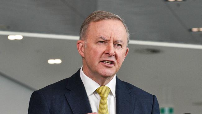 Anthony Albanese speaks to the media in Sydney. Picture: NCA NewsWire / Flavio Brancaleone