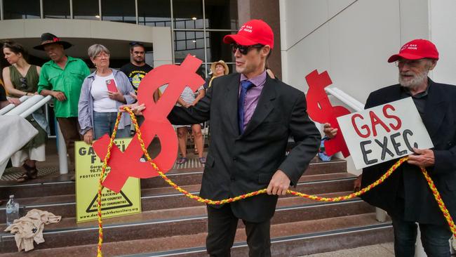 Phil Scott at an anti-fracking demonstration in Darwin in 2023. Picture: Pema Tamang Pakhrin