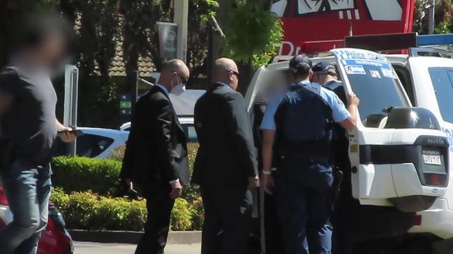 Police arrest Wellington man Aaron Hegedus outside a KFC restaurant on October 27, 2021. Picture: NSW Police