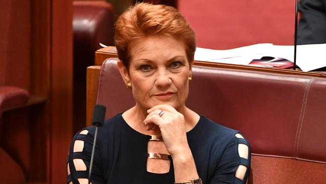 The LNP could call on the support of Pauline Hanson‘s One Nation if it has to form a minority government. Picture: AAP Image/Mick Tsikas