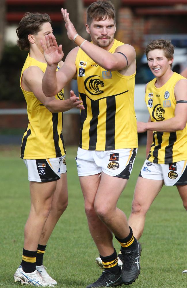 Colac’s Adam Garner kicks a goal. Picture: Mark Wilson