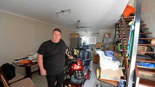 Alex Verbyla in his Byron St, East Mackay home, faces uncertainty over housing. Picture: Madura McCormack