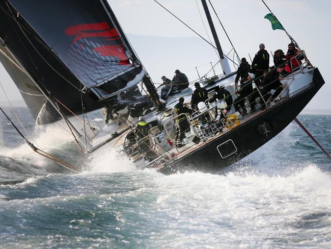 Comanche took line honours in last year’s Sydney to Hobart yacht race. Picture: RICHARD JUPE