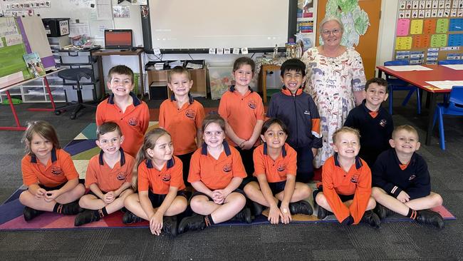St Joseph’s Primary School Bracken Ridge Prep White: Back row: Lucas, Noah, Piper, Tobias and Alex. Front row: Marley, Harry, Daisy, Ruby, Kora, Rory and Ethan. Teacher: Julie Lahey. PHOTO: Danielle Noney