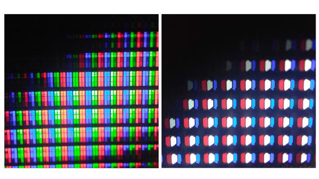 Comparison between Mini LED (left) and OLED (right)