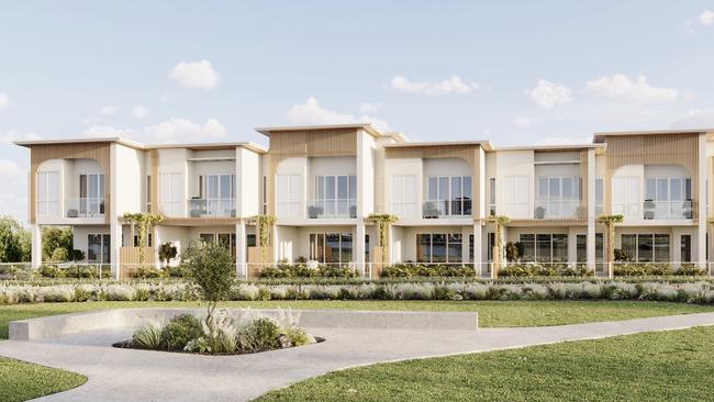 Artist impression of a townhouse project planned for The Lanes at Mermaid Waters on the Gold Coast by Roycorp