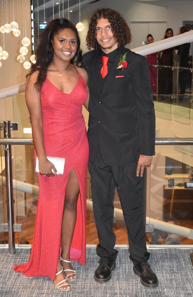 Mananji Fleiter and Nancy Sullivan at the 2022 Nambour State College formal. Picture: Eddie Franklin