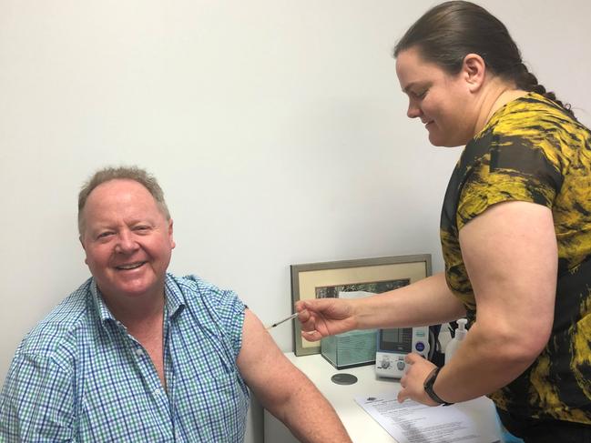 Mayor Brett Otto received his first vaccination for COVID-19 on Saturday.