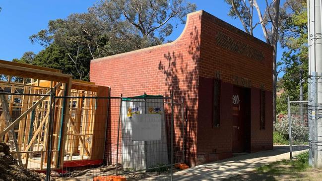 A house at 16 Victoria Crescent is being built centimetres from the disused substation.