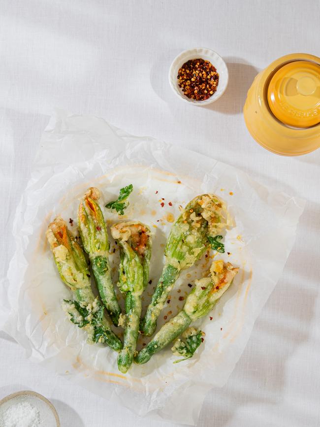 Fried zucchini flowers. Results without the fuss. Photos: Nikki To / TWAM