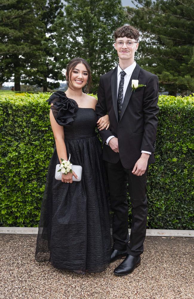 Sofia Pava and Bryce Moloney at Centenary Heights State High School formal at Picnic Point, Friday, November 15, 2024. Picture: Kevin Farmer