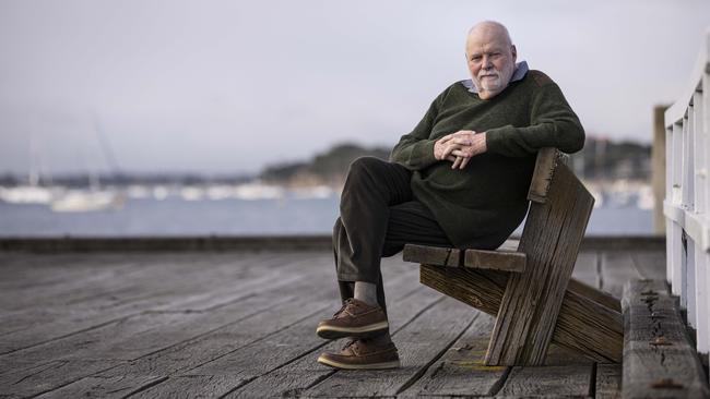 Revered sport writer Patrick Smith at Sorrento, Victoria. ‘I still think we hit the horses too often. We shouldn’t hit them at all.’ Picture: Daniel Pockett