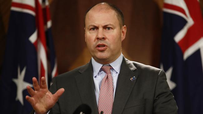 Josh Frydenberg says it is ‘important that as we move into the recovery phase, these temporary and targeted supports are being tapered to provide a smooth transition’. Picture: Daniel Pockett