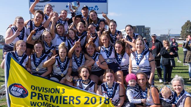 Bundoora’s NFLW premiership team. Picture: Nathan McNeill.