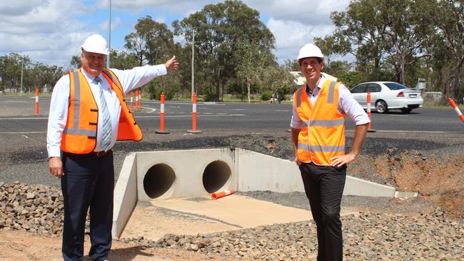 ROAD WORKS: Member for Bundaberg Tom Smith and Councillor Wayne Honor welcome the start of works on the $42.5 million Isis Highway upgrade.