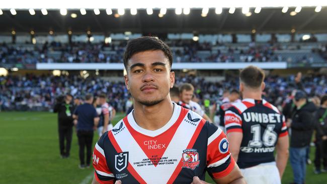 Making his NRL debut at 27 years of age, Junior Pauga impressed in a backup role and will be pushing for a starting spot in 2024. Picture: NRL Photos