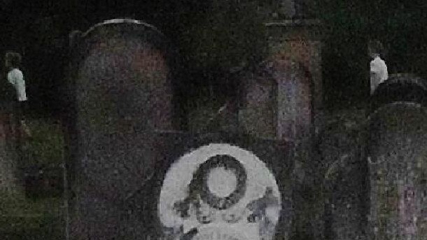 A close up of the ghosts captured at St Mark’s Cemetery in Picton. Picture: Renee English