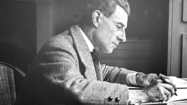 French composer Maurice Ravel at work at his desk in France in the 1920s.