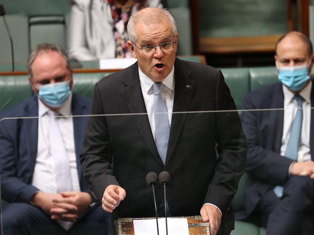 Prime Minister Scott Morrison has urged Australians to get a booster shot. Picture: NCA NewsWire / Gary Ramage