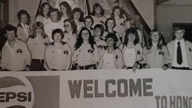 The first Australian women’s soccer team, who competed in the 1975 Asian Ladies Championship in Hong Kong, pictured at Hong Kong Airport. From The First Matildas.