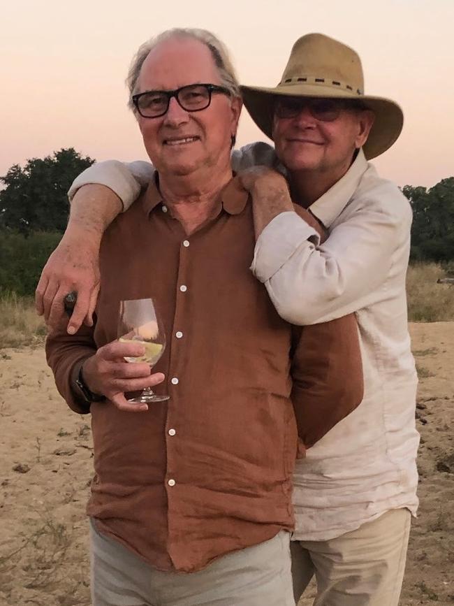 John Farnham (right) with his long time manager and friend Glenn Wheatley in South Africa, June 5 2019. Picture: supplied