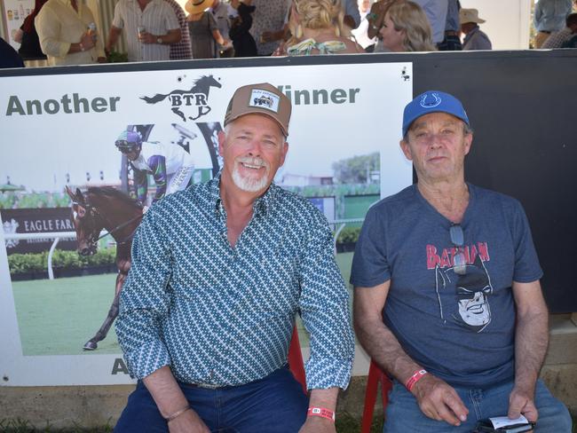 Brian Gray and John Taylor from Warwick at Warwick Cup race day at Allman Park Racecourse, Saturday, October 14, 2023 (Photo: Michael Hudson/ Warwick Daily News)