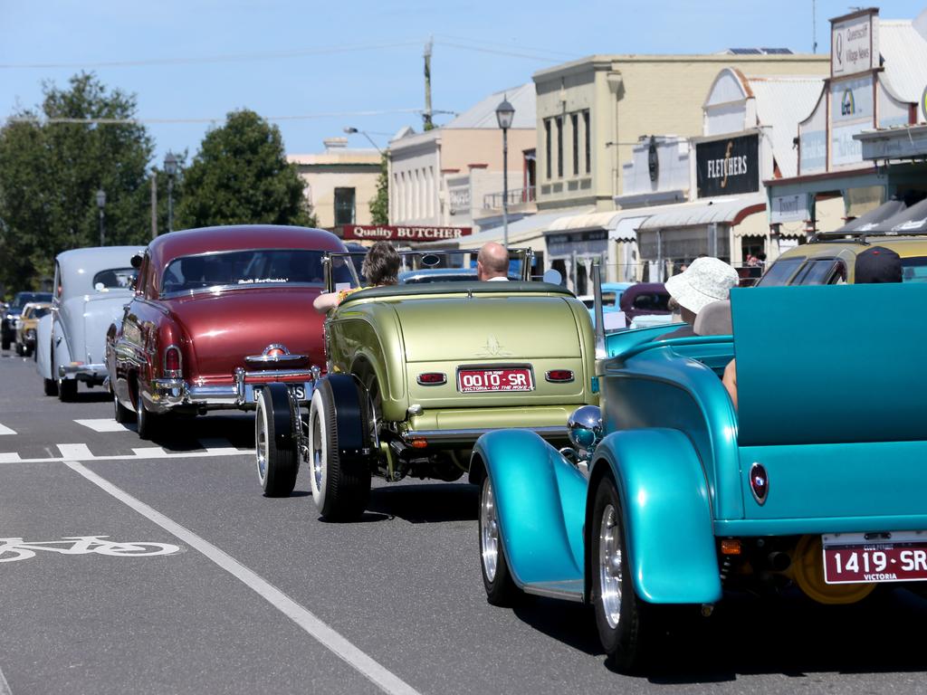 The annual Queenscliff Rod Run may have been called off this weekend, but rev heads still flocked to the town for an "unofficial" meet. Picture: Mike Dugdale