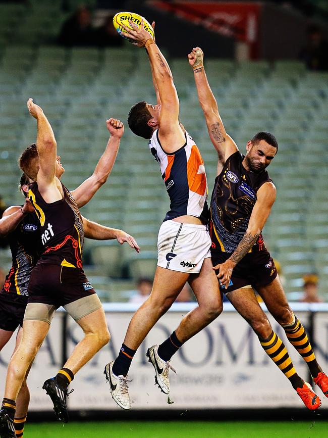 A younger Jonathon Patton outpoints the Hawks. Pic: Tim Carrafa