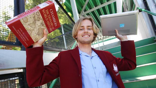 Year 12 Christian College student Oscar Saffin has shared his secrets to success in the exam room. Picture: Alan Barber