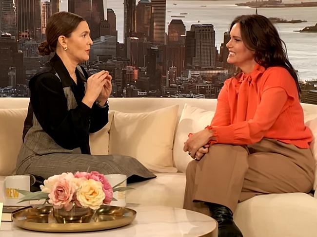 On the couch for The Drew Barrymore Show. Picture: Courtesy of CBS