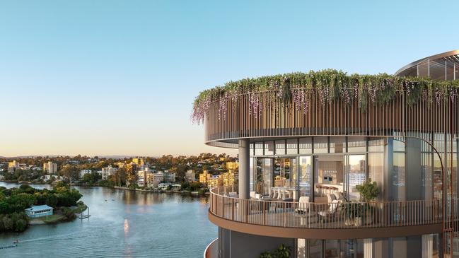 An artist's impression of the balcony on one of the penthouses in Consolidated Property Group's Monarch Residences. Image supplied.