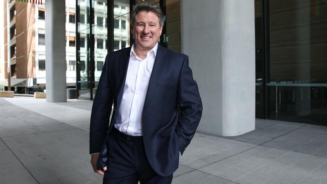 Mike Sneesby at Nine’s studios in North Sydney yesterday after being named the new chief executive of Nine Entertainment. Picture: Britta Campion