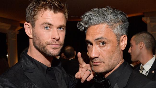 Director Taika Waititi with Thor star Chris Hemsworth. Picture: Matt Winkelmeyer/Getty Images